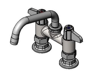 [TS 5F4DLX06] 4" DECK MOUNT FAUCET - 6" SWIVEL SPOUT, CERAMIC CARTRIDGES