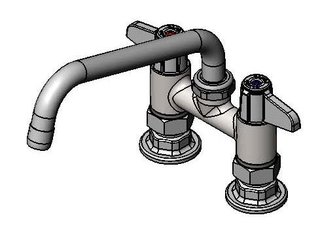 [TS 5F4DLX08] 4" DECK MOUNT FAUCET - 8" SWIVEL SPOUT, CERAMIC CARTRIDGES