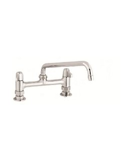 [TS 5F8DLX12] 8" DECK MOUNT FAUCET - 12" SWIVEL SPOUT, CERAMIC CARTRIDGES