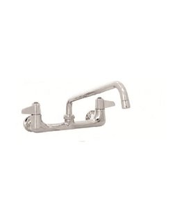 [TS 5F8WLX12] 8" WALL MOUNT FAUCET - 12" SWIVEL SPOUT, CERAMIC CARTRIDGES