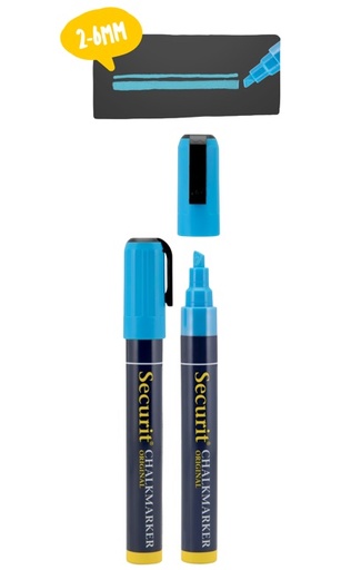 [VM BL-SMA510-BU] SECURIT LIQUID CHALK MARKER POINT 2-6MM BLUE - PACK OF 2 EACH
