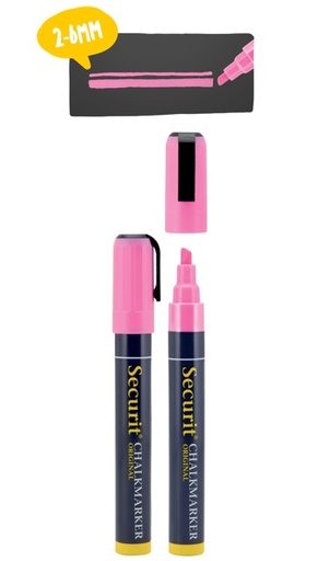 [VM BL-SMA510-PI] SECURIT LIQUID CHALK MARKER POINT 2-6MM PINK - PACK OF 2 EACH