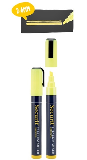 [VM BL-SMA510-YE] SECURIT LIQUID CHALK MARKER YELLOW POINT 2-6MM - PACK OF 2 EACH