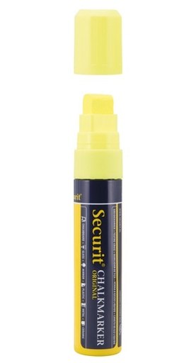 [VM BL-SMA720-YE] SECURIT LIQUID CHALK MARKER POINT 7-15MM YELLOW - EACH