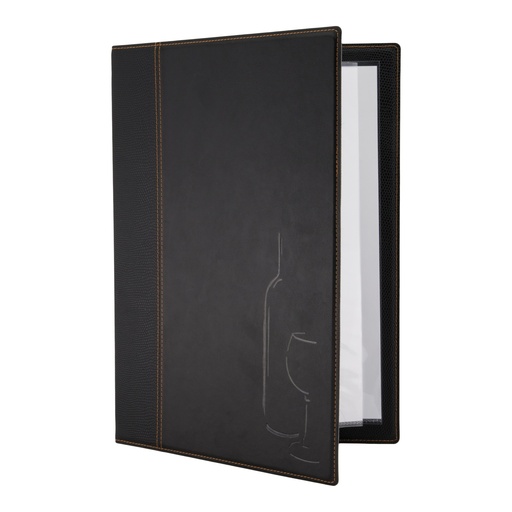[VM MC-TRWC-BL] WINE CARD TRENDY BLACK A4 - EACH
