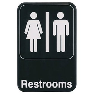 [WIN SGN-603] 6"X9" SIGN "RESTROOMS"