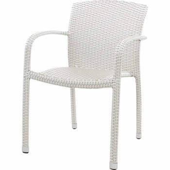 [FUR MEGAN WHT] ARM CHAIR MEGAN WIT/BRUIN RAND