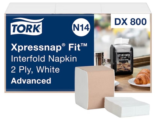 [TORK DX800] XPRESSNAP FIT REFILL NAPKIN 2PLY WHITE TBD - CASE OF 36 PACK