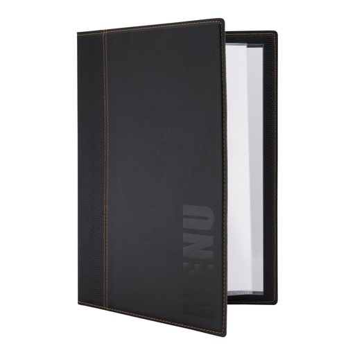 [VM MC-TRA4-BL] MENU COVER TRENDY BLACK A4 - EACH