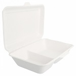 [TOC 9X6-2C FIBER WHT-Pack] 2-COMPARTMENT FIBER CONTAINER 9X6" - PACK OF 50 EACH