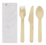 [GDP 250.76] CUTLERY SET WHITE SACHET FORK/KNIFE/SPOON - PACK OF 100 SETS