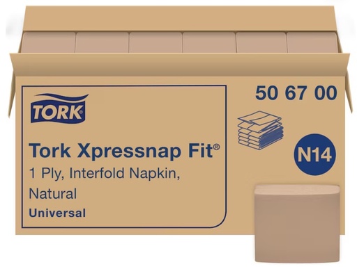 [TORK 506700] XPRESSNAP FIT REFILL NAPKIN 1PLY NATURAL - CASE OF 8640 EACH