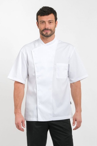 [BRAG BR0852-L WHT] JULIUS CHEF COAT SHORT SLEEVES WHITE - SIZE LARGE/40 
