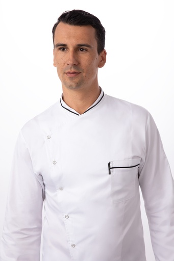 [BRAG BR2647-L WHT] CHICAGO CHEF COAT LONG SLEEVES WHITE - SIZE LARGE/40