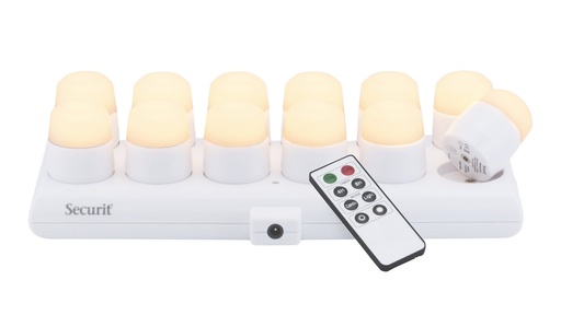 [VM LP-AM-WH] RECHARGEABLE TEA LIGHT SET OF 12 LAMPS WARM WHITE - EACH