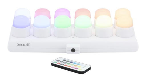 [VM LP-AM-RGB] RECHARGEABLE TEA LIGHT SET OF 12 LAMPS COLORS - EACH