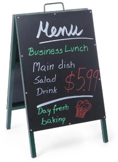 [HEN 664117] PAVEMENT BLACKBOARD 50X55X85CM