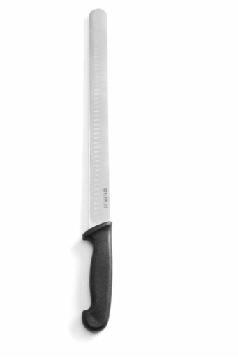 [HEN 842904] HAM/SALMON KNIFE BLACK WITH GRANTON EDGE 35CM  