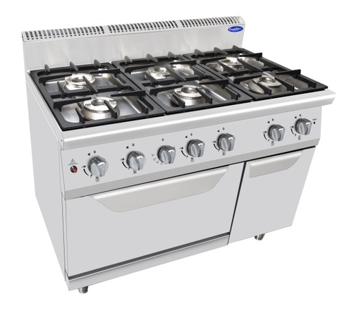 [STAHL AT9G6BO-2] GAS RANGE 47"- 6 BURNER STATIC W/OVEN (120CM)  