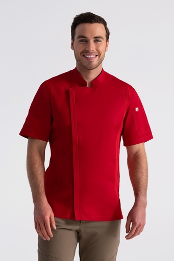 [CHW BCSZ009-XXL RED] SPRINGFIELD CHEF COAT SHORT SLEEVE RED - SIZE XXLARGE 