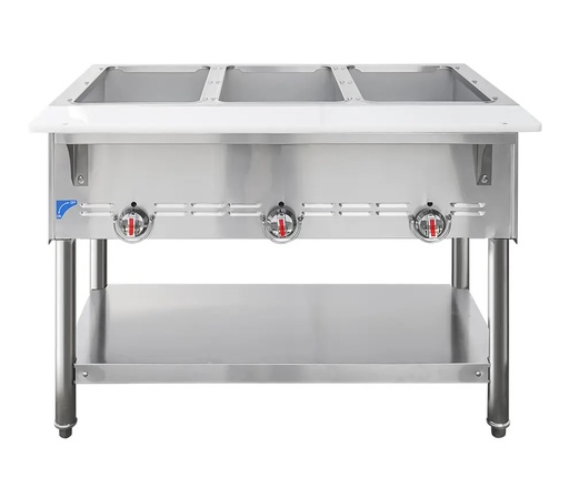 [HDS GDW‐3] HOT FOOD TABLE, 3 PANS - LP GAS (DRY WELL) 