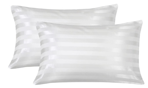 [ATD PIL-CASE STRIPE STD T250] T250 SATIN STRIPE PILLOW CASE STANDARD SIZE 42"X36" WHITE - DOZEN 