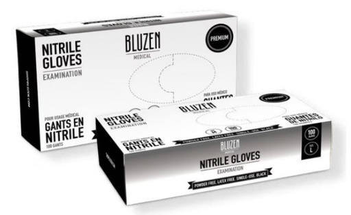 [BLUZEN GLOVE EXAM-LRG BLACK] EXAMINATION NITRILE GLOVES LARGE BLACK TBD - BOX OF 100 EACH