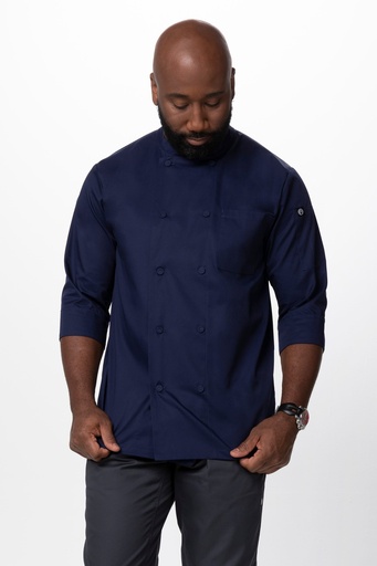 [CHW JLCL-2XL NAVY] MOROCCO CHEF COAT 3/4 SLEEVE NAVY - SIZE 2XLARGE