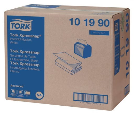 [TORK 101990] XPRESSNAP DISPENSER REFILL NAPKIN 2PLY WHITE - CASE OF 8000 EACH