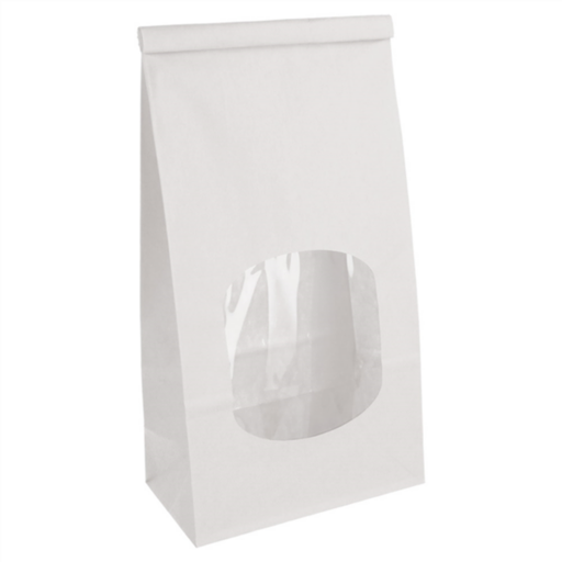 [GDP 260.73-10.0] SELF SEALING WHITE PAPER BAGS 12+6.5X24.6CM - CASE OF 10 PACKS
