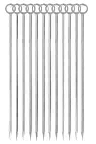 [BAR M37031] COCKTAIL PICKS CIRCLE TOP STAINLESS STEEL - SET OF 12 EACH