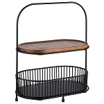 [APS 30336] BLACK METAL 2-TIER TRAY SET