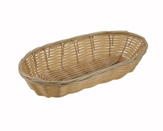 BASKET POLY WOVEN LONG OVAL