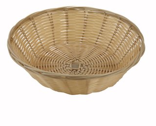 BASKET POLY WOVEN NAT ROUND