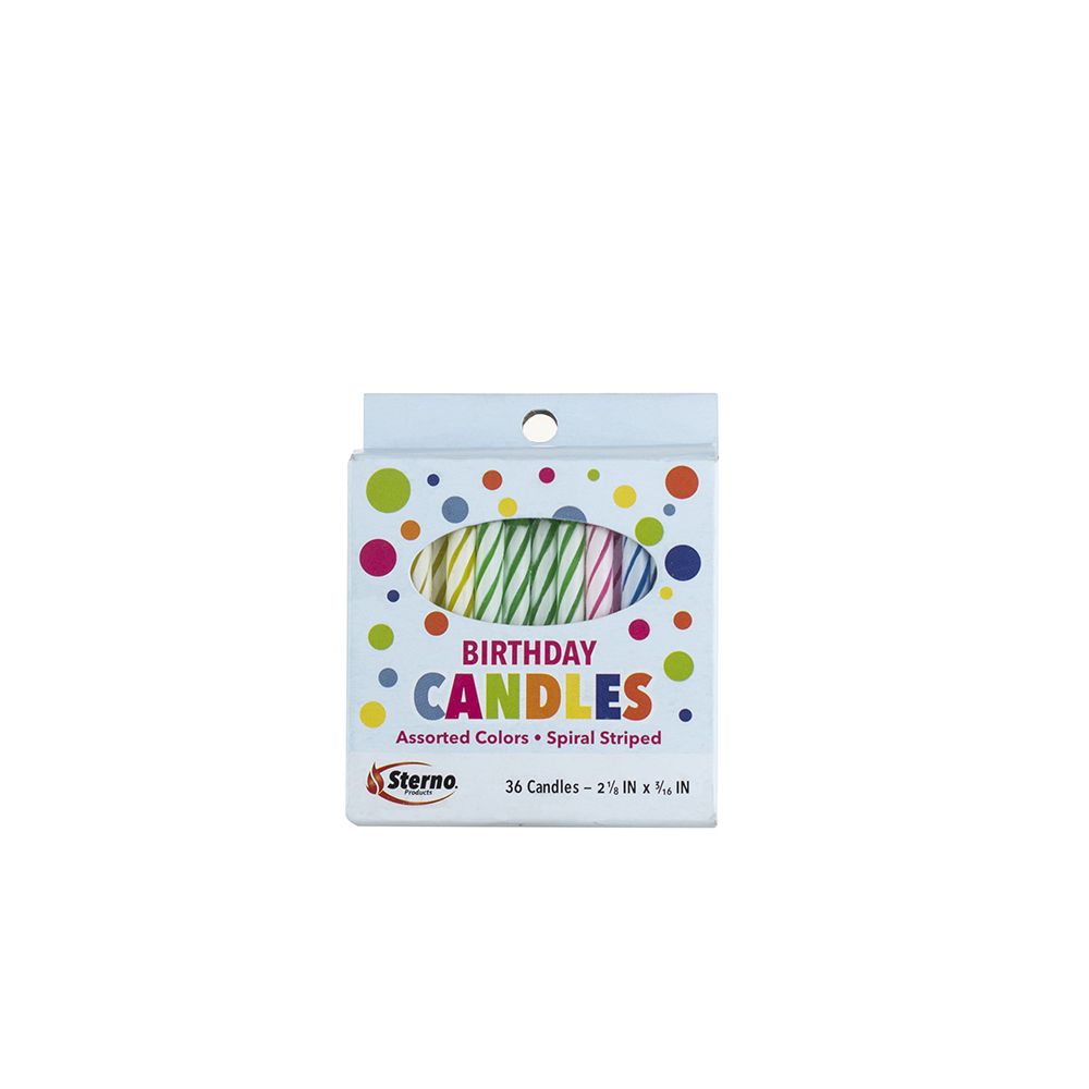 ASSORTED BIRTHDAY CANDLES TBD - PACK OF 36 EACH