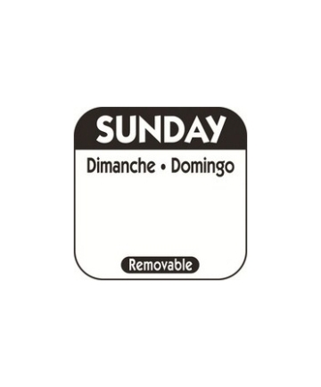 [DOT R107] LABEL SUNDAY BLACK 25mm/1" - ROLL OF 1000 LABELS