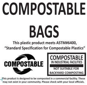 [PPT BC2433] COMPOSTABLE LINER 12-16 GALLON LOW DENSITY CLEAR 24X33" - CASE OF 200 EACH